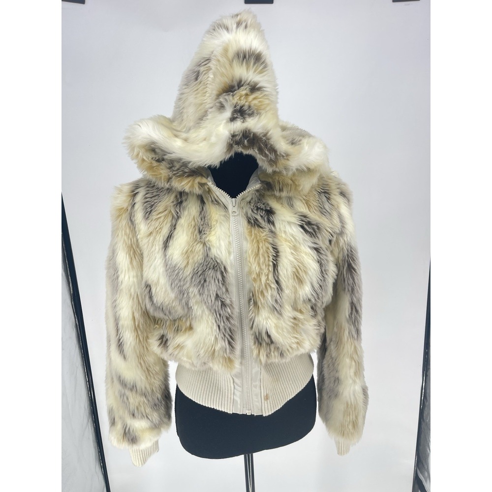 Vtg Autumn Trails Rabbit Faux-fur Coat Size S - Picture 4 of 8
